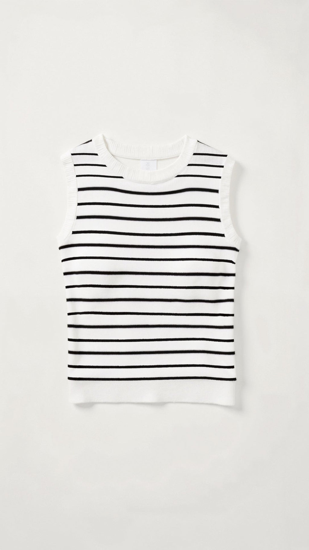 Women's Cropped Tank Top Ribbed Knit Nautical Stripes 8