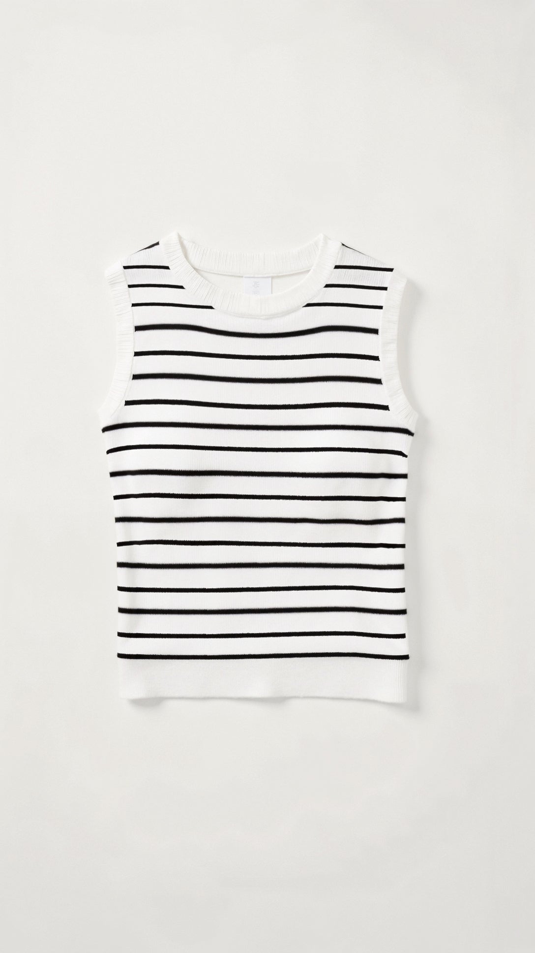 Women's Cropped Tank Top Ribbed Knit Nautical Stripes 8