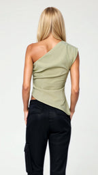 Women's One-Shoulder Top Luxe Stretch Fabric 1