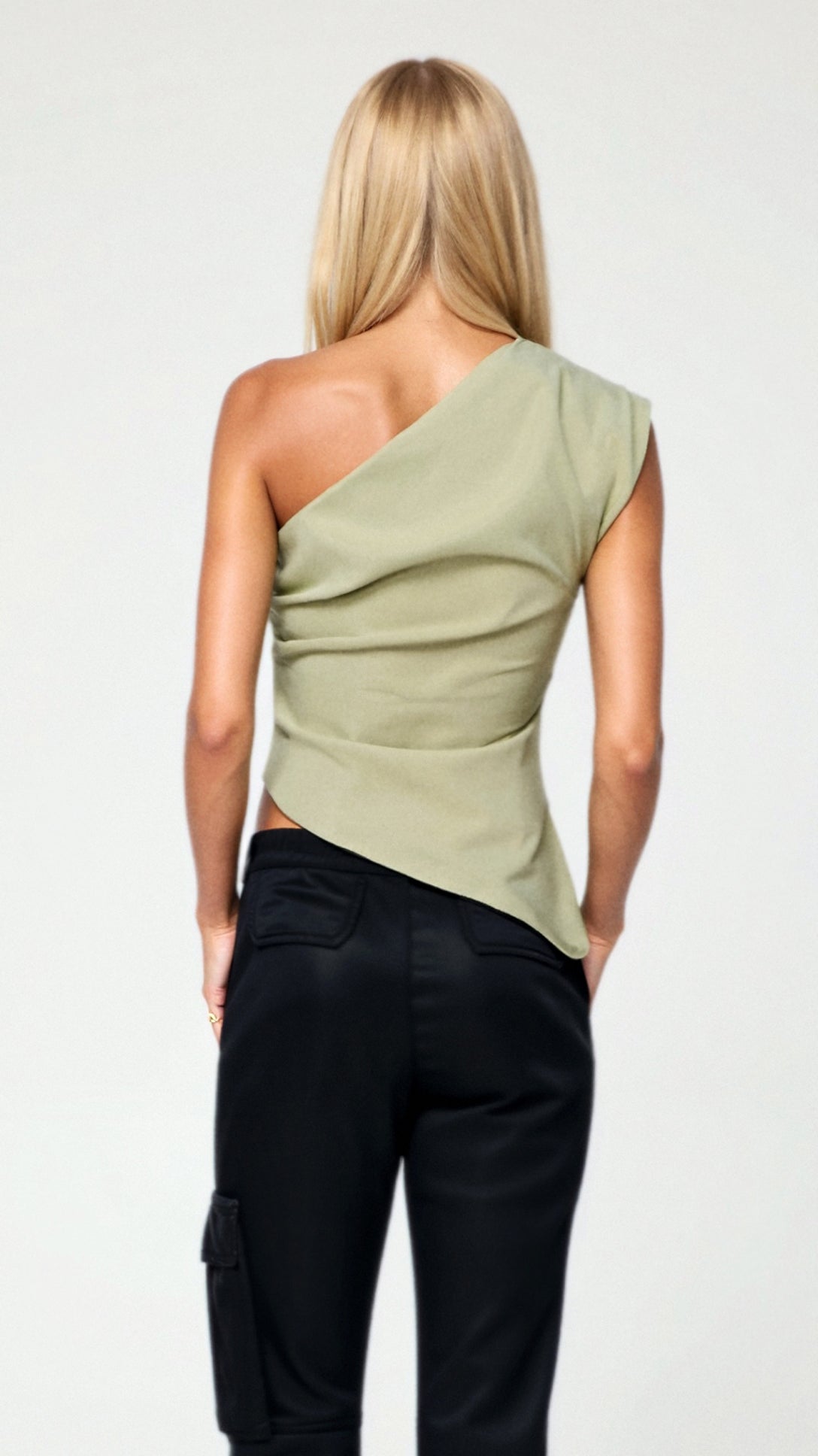 Women's One-Shoulder Top Luxe Stretch Fabric 1