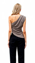 Women's One-Shoulder Top Luxe Stretch Fabric 3