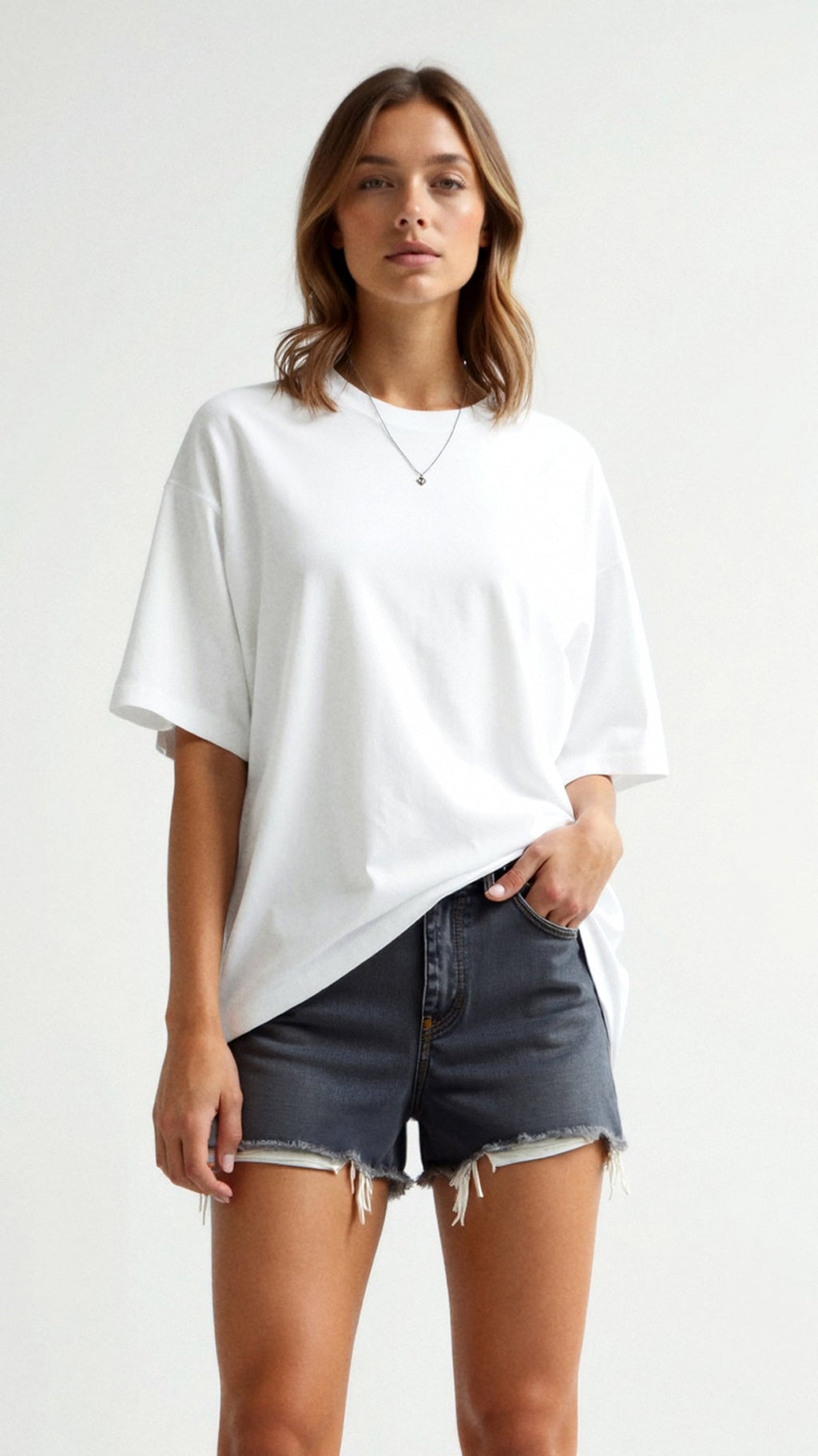 Women's Oversized T-Shirt Cotton - Casual Luxury Womens Shirt 0